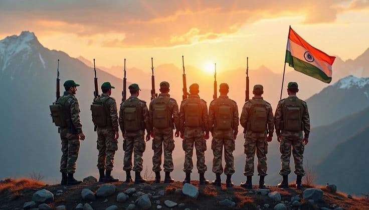 Indian soldiers in formation